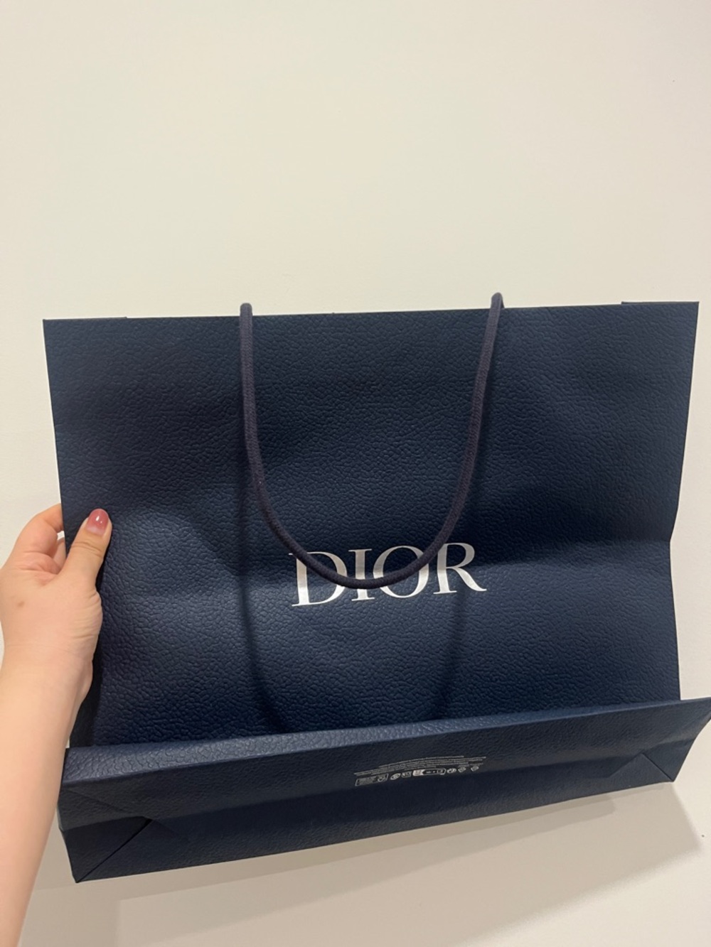 Dior Navy and White Large Logo Textured Paper Bag NEW GWP - Picture 2 of 3